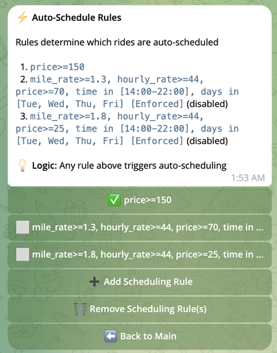 Rule with disabled checkbox