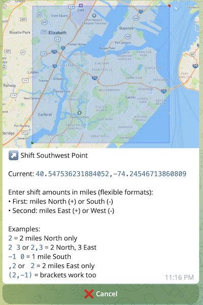 Shift Southwest Point